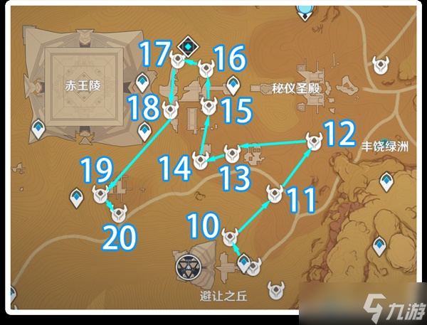 《原神》元能构装体沙漠表层讨伐路线分享