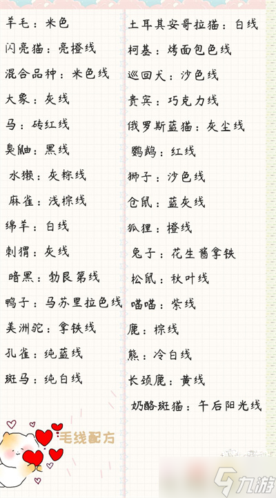 《寄心茶屋》毛线配方大全