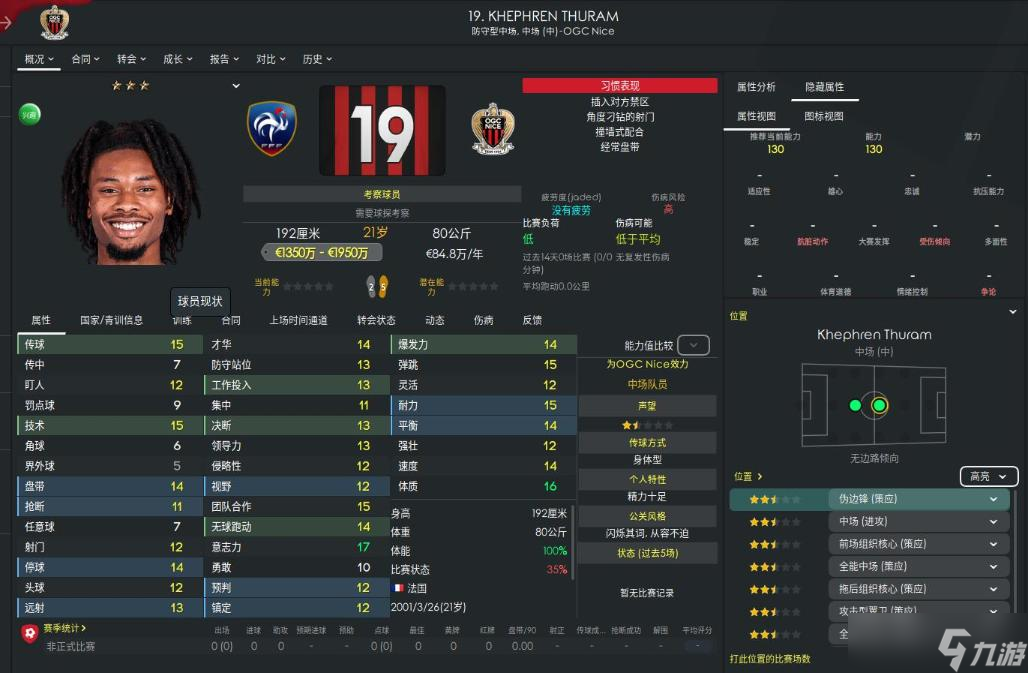 FM2023开档中场、前场球员推荐