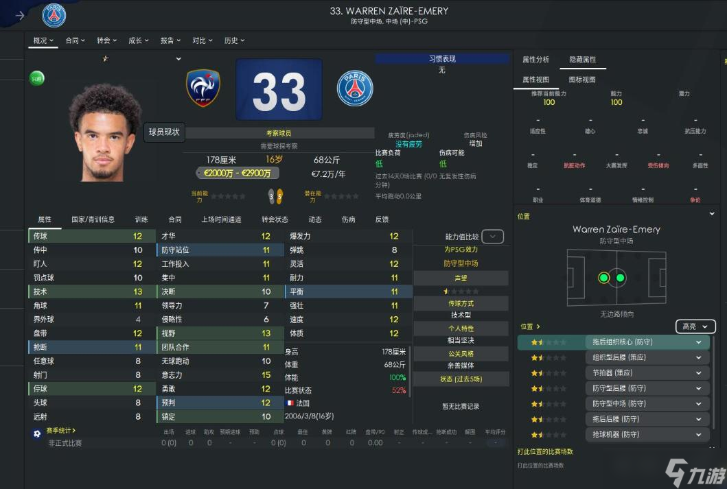 FM2023开档中场、前场球员推荐