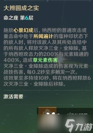 原神草神命座什么效果