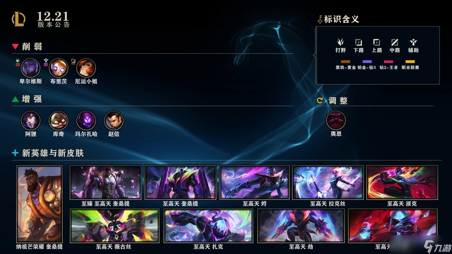 英雄联盟12.21版本重开系统更新