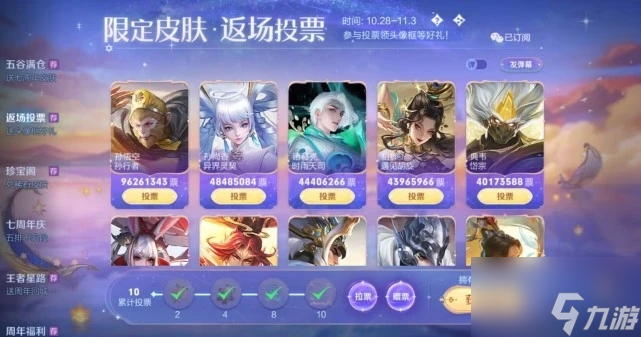 王者荣耀七周年返场皮肤投票结果 2022七周年返场皮肤投票第一是谁