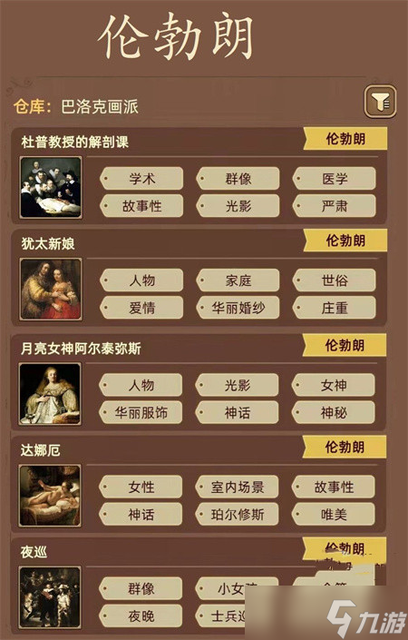 《名畫展》畫作標(biāo)簽攻略合集