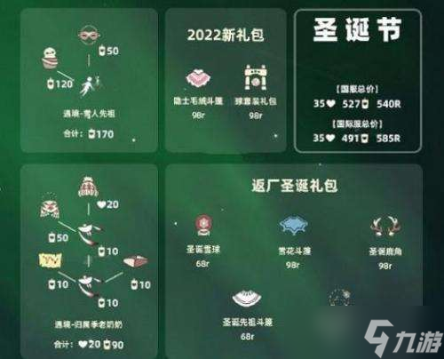 光遇2022圣誕節(jié)活動兌換物品介紹