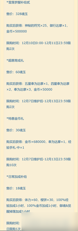 陰陽師12月7日體驗服更新公告 陰陽師12.7體驗服更新內(nèi)容