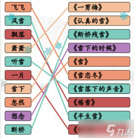 《汉字找茬王》雪之歌连线有雪的歌曲通关攻略