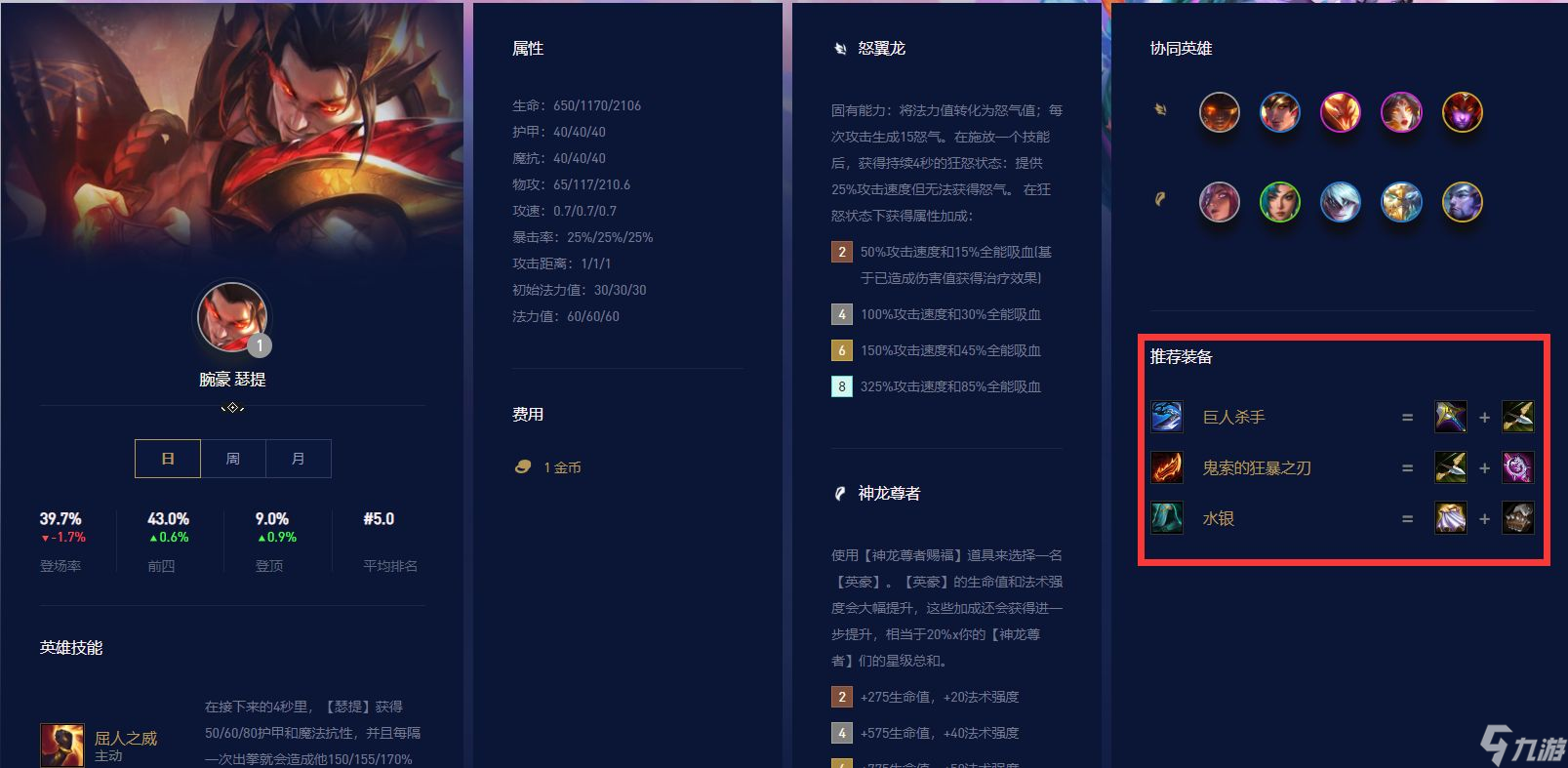 金铲铲之战s8瑟提出装是什么