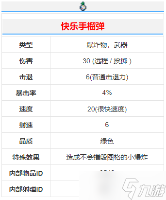 泰拉瑞亞快樂手榴彈武器獲得攻略