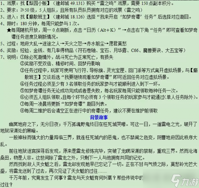 梦幻西游如梦奇谭雷之鸣攻略2023