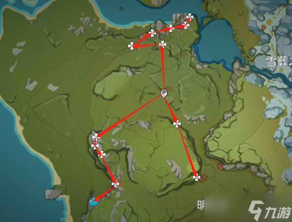 《原神》3.3版琉璃带采集路线