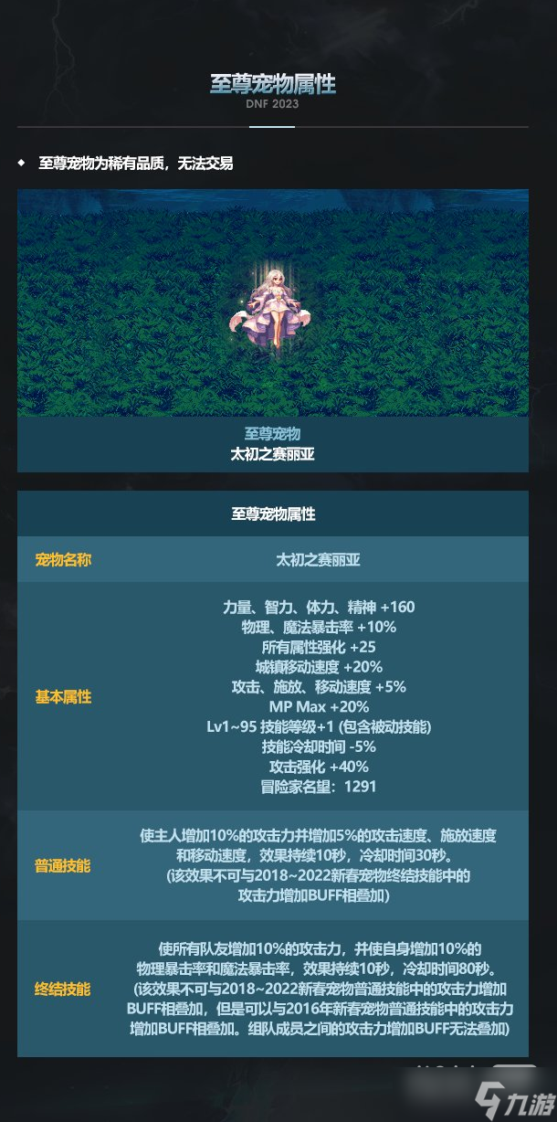 《DNF》2023春节至尊宠物属性一览