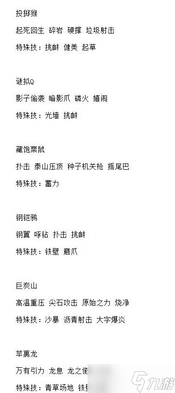 宝可梦：朱紫5星太晶战全BOSS技能表一览
