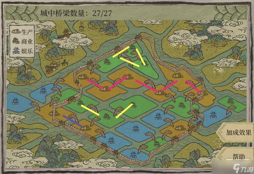 江南百景图绍兴府桥梁如何摆放