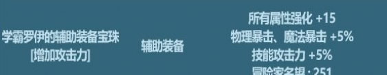 DNF学霸罗伊的辅助装备宝珠属性