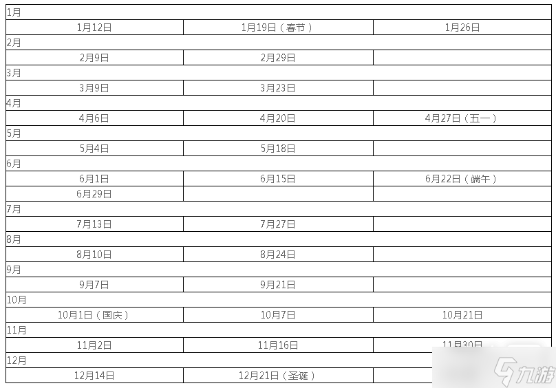 《光遇》2023年复刻时间表一览
