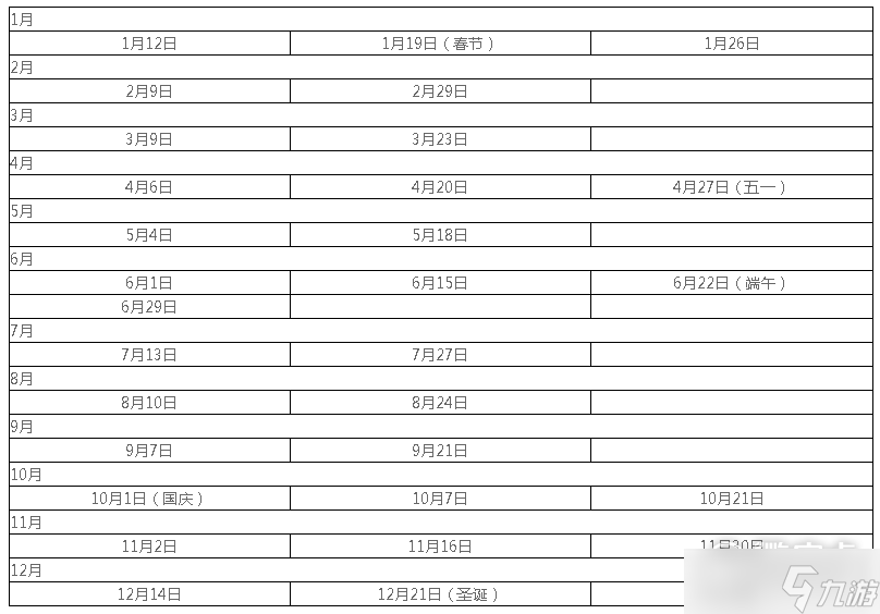 《光遇》2023年复刻时间表