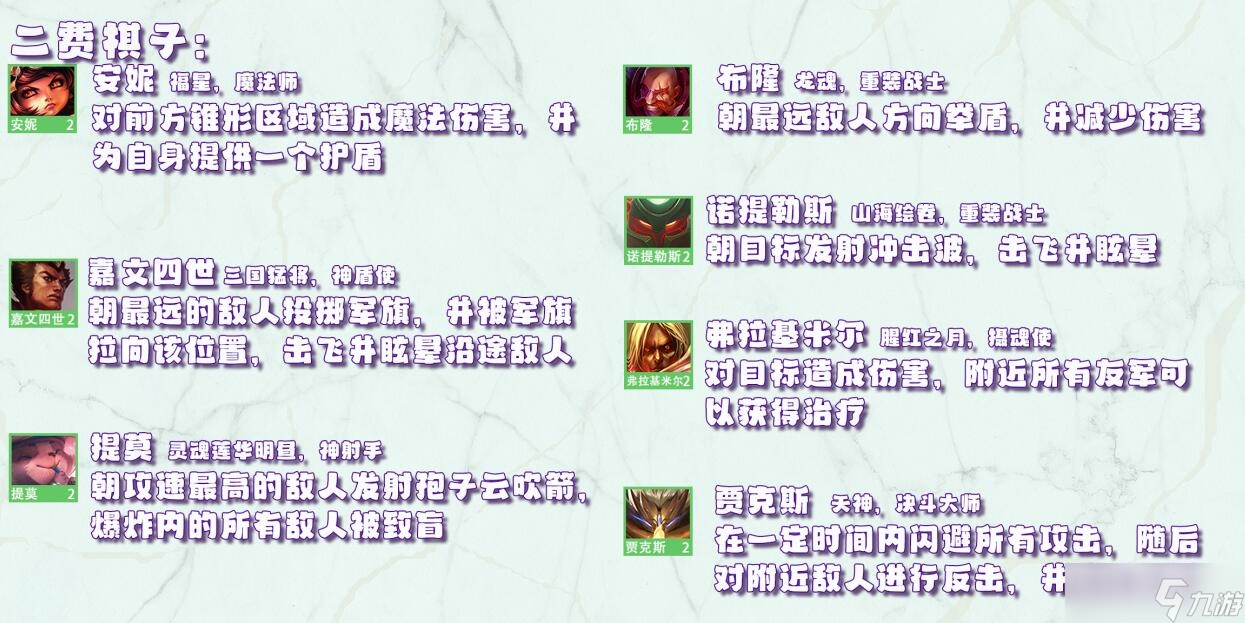 《金铲铲之战》天选福星版本全棋子技能一览