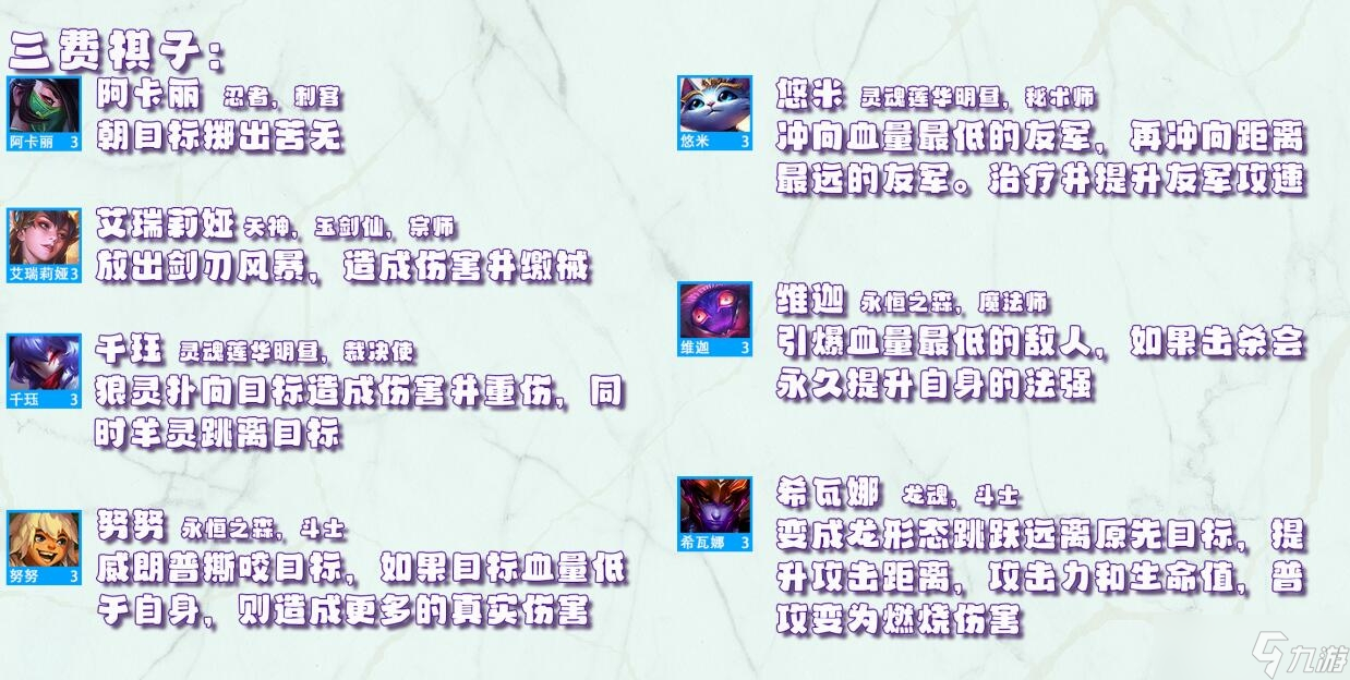 《金铲铲之战》天选福星版本全棋子技能一览