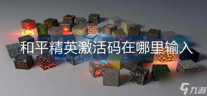 和平精英激活码在哪里输入