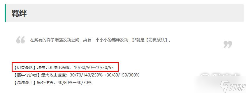 云顶之弈13.1版本幻灵战队羁绊加强了什么