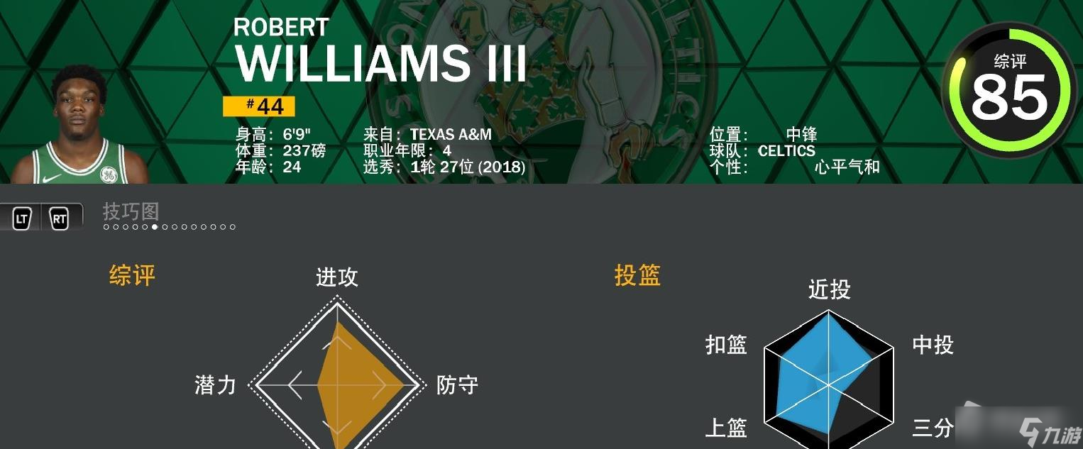 《NBA2K23》凱爾特人球員能力值Top5
