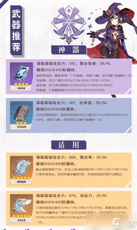 原神莫娜2023武器搭配推荐