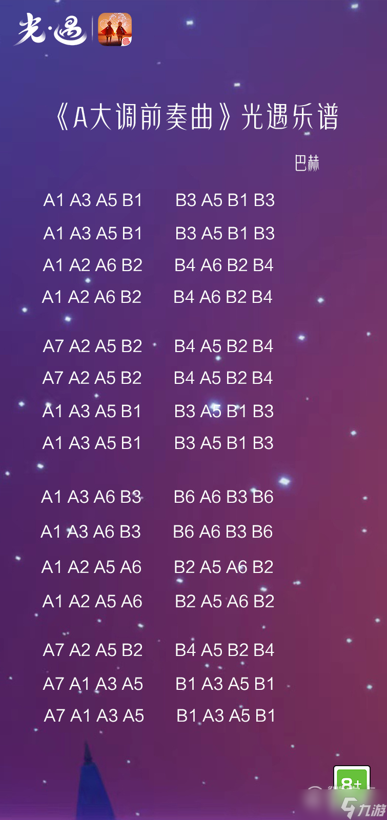 光遇A大调前奏曲乐谱分享