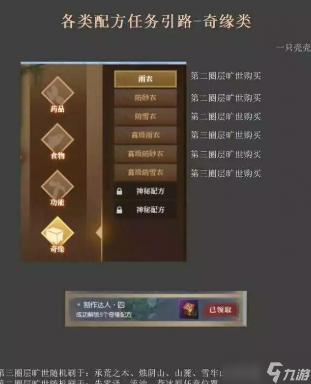 逆水寒奇缘类配方任务在哪里