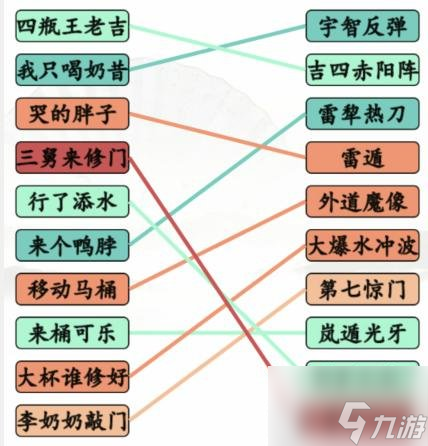 汉字找茬王搞笑招式过关攻略 完成动漫空耳连线答案