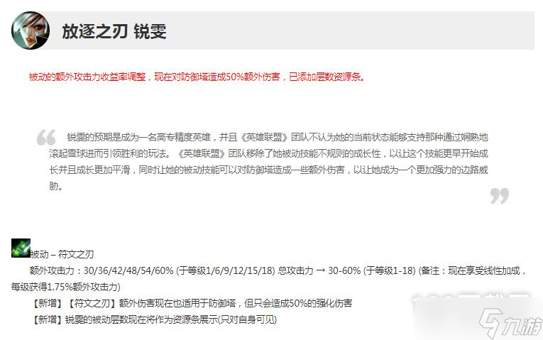 英雄聯(lián)盟13.4版本正式服銳雯加強(qiáng)了什么