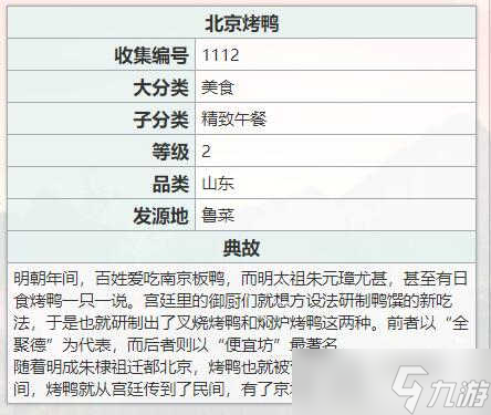 江湖悠悠北京烤鴨食譜需要什么材料