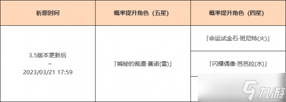 《原神》3.5賽諾復(fù)刻池介紹 3.5賽諾復(fù)刻池4星是什么？