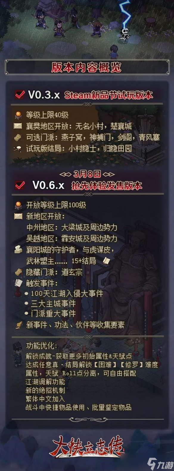 《大侠立志传》EA版有什么内容？EA版前瞻一览