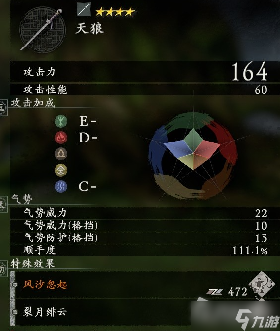 《卧龙苍天陨落》全武器补正数值一览