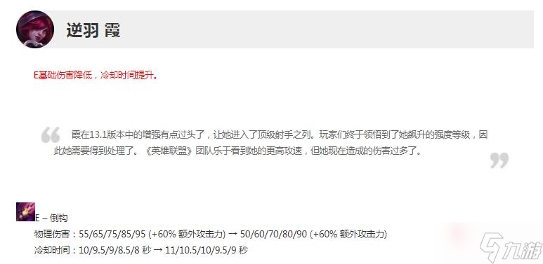 《英雄联盟》13.5版本正式服霞削弱一览