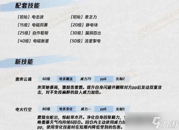 《洛克王国》雷电斐尔技能表图鉴
