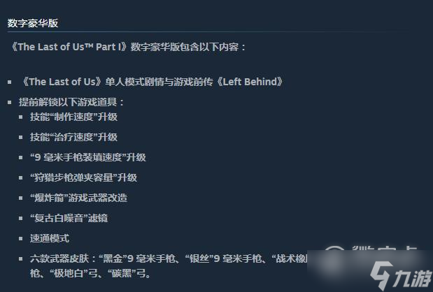 《最后生还者重制版》Steam标准版与豪华版区别介绍