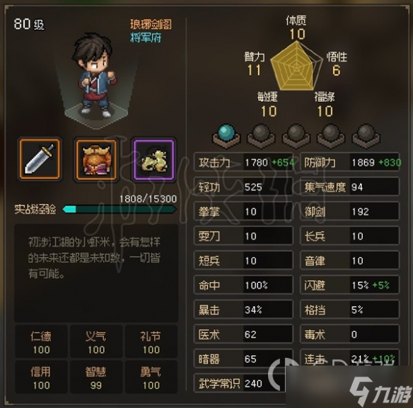 大侠立志传EA版五维隐藏属性解析
