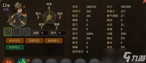 大侠立志传无名小村npc天赋介绍