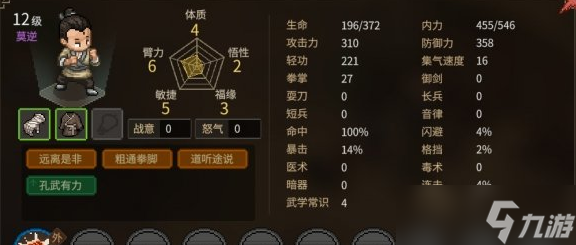 大侠立志传无名小村npc天赋介绍