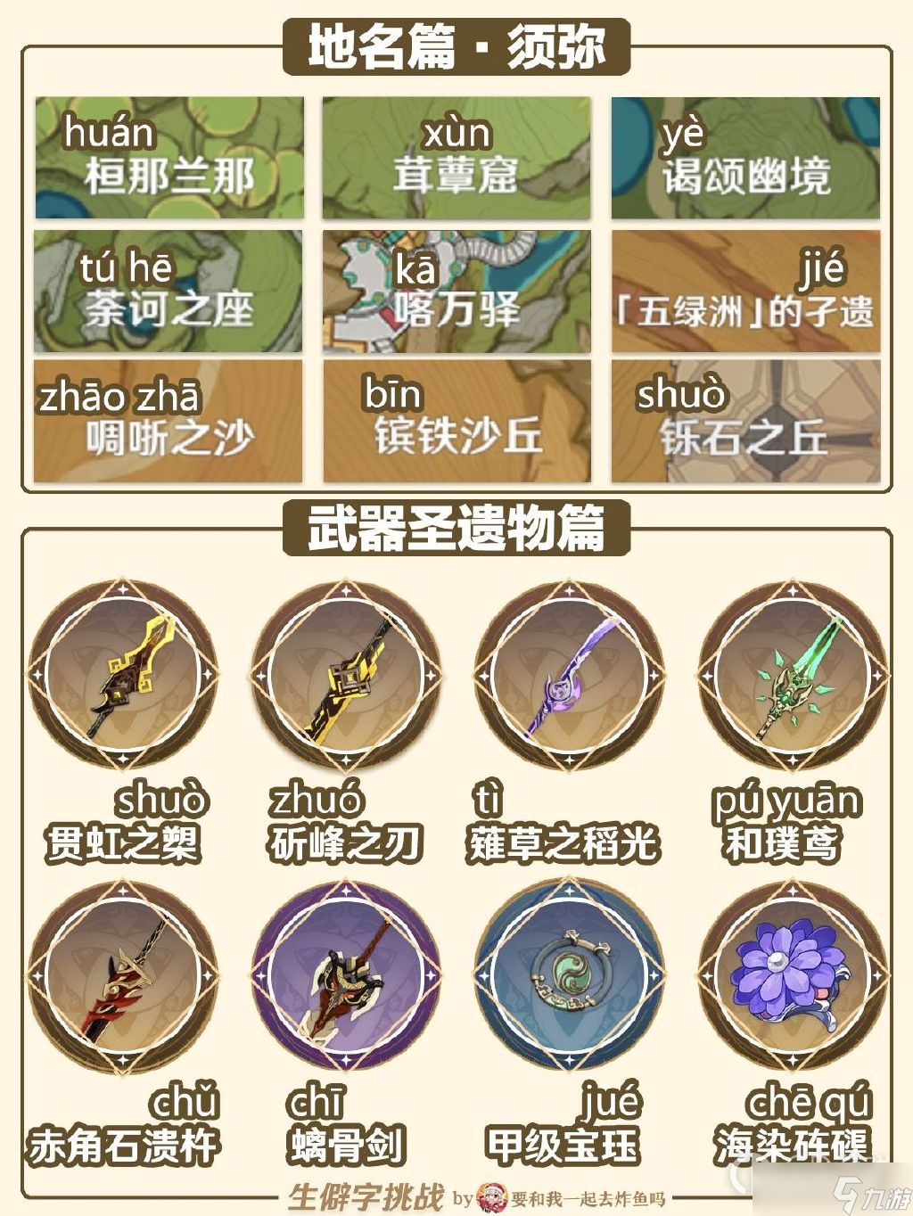 原神生僻字挑战答案大全一览