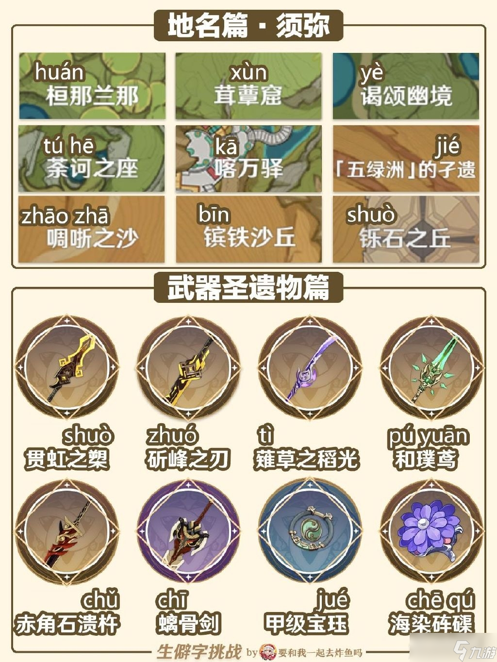 原神生僻字挑战答案一览