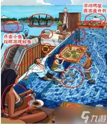 《进击的汉字》泳池派对找到12处蛮横的地方通关攻略