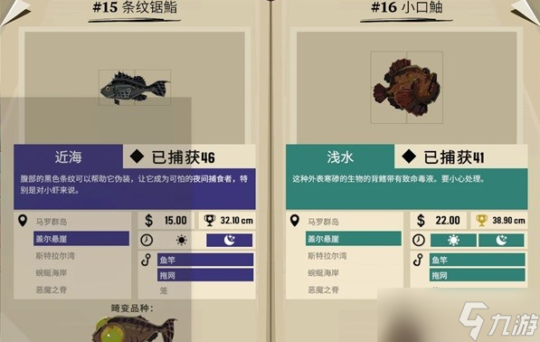 渔帆暗涌盖尔悬崖鱼类一览