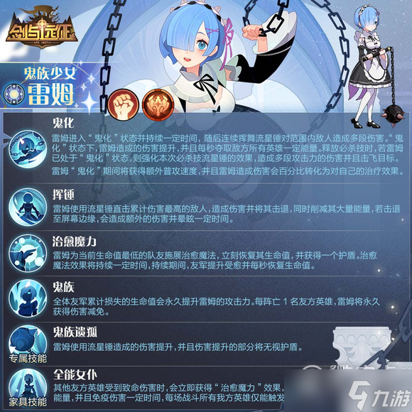 剑与远征鬼族少女雷姆技能是什么