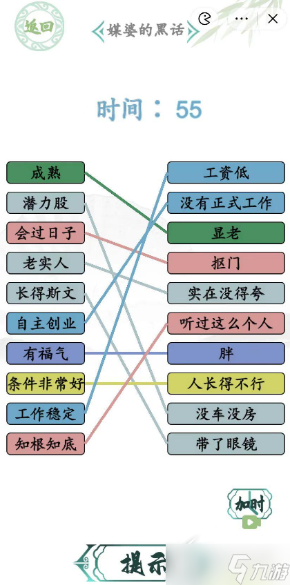 《汉字找茬王》媒婆的黑话通关攻略一览