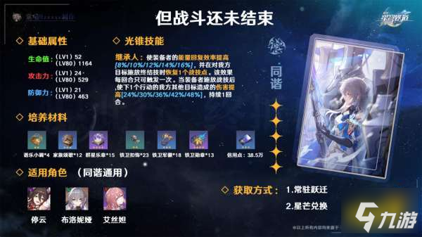 崩坏星穹铁道但战斗还未结束光锥适合谁 但战斗还未结束光锥使用攻略