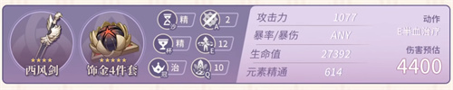 原神久岐忍毕业面板一览 久岐忍多少精通毕业