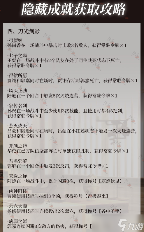 代号鸢隐藏成就称号攻略大全